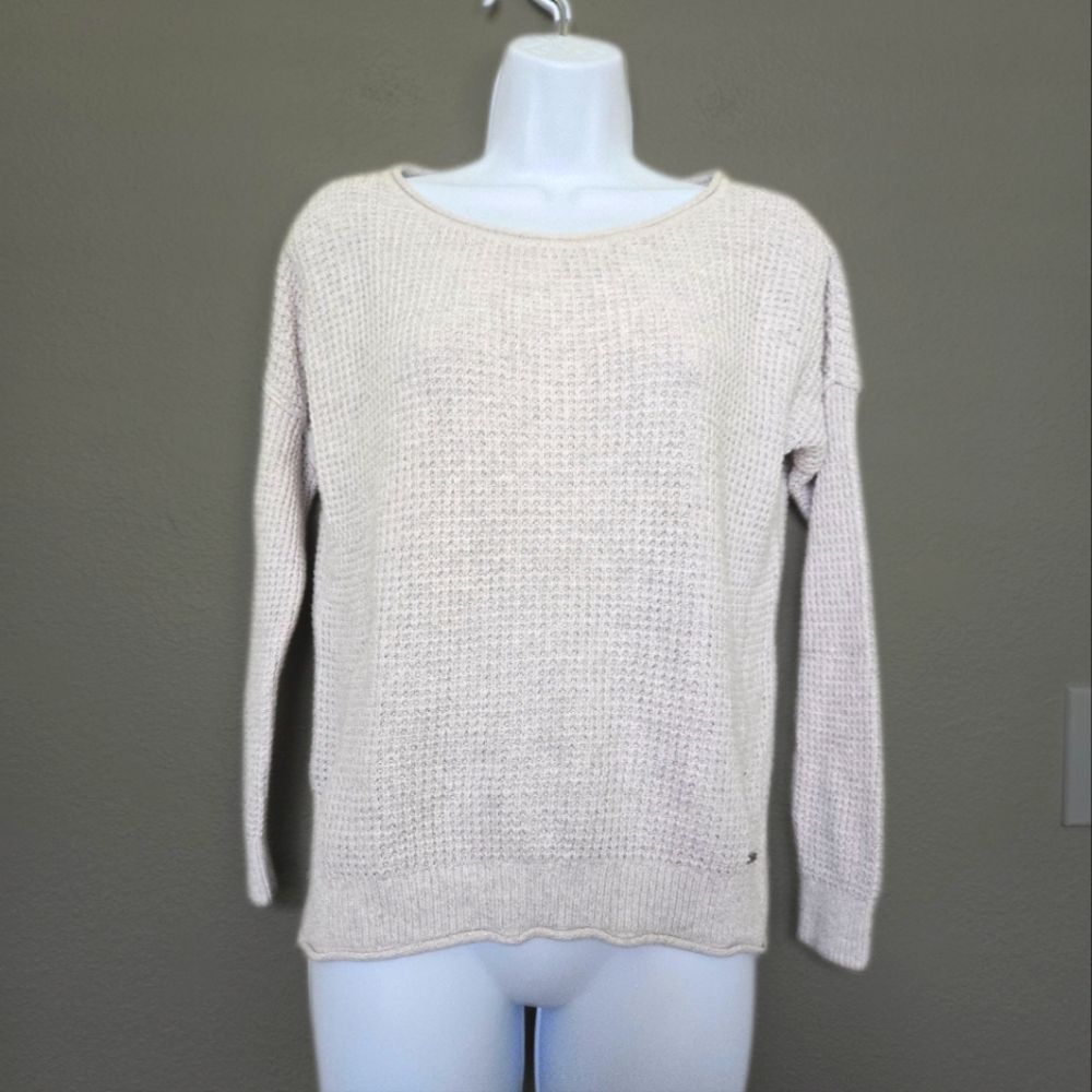 Hollister Waffle Knit Sweater Drop Shoulder Size XS